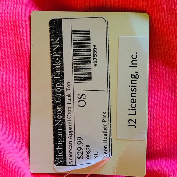 American Apparel Neón Pink Crop Top | Michigan OS - Picture 5 of 5